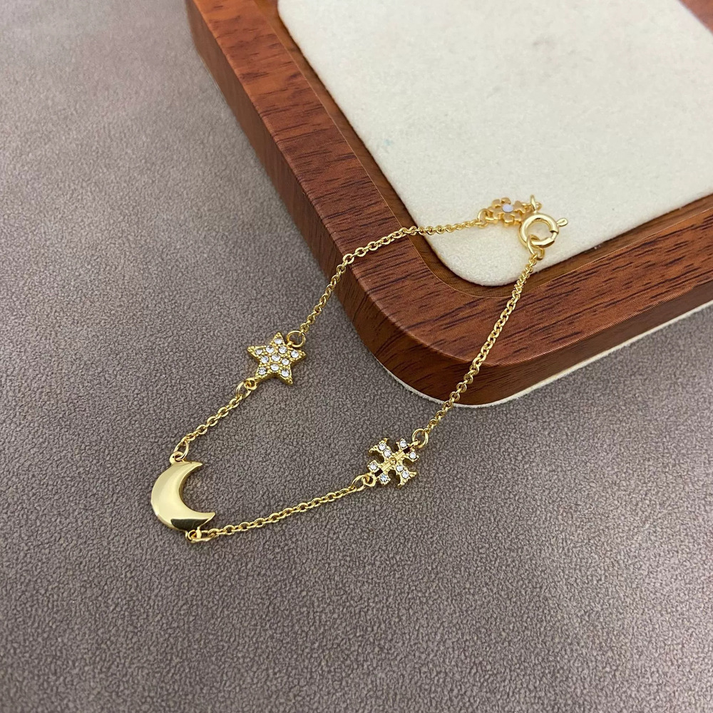 Tory Burch Rhinestone Letter Heart Bracelet